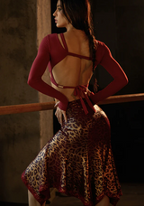 Glint Skirt- Red Leopard