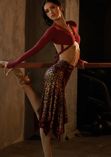 Glint Skirt- Red Leopard