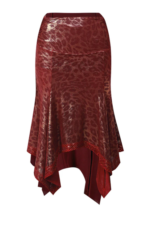 Glint Skirt- Red Leopard