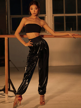 Sweat Your Heart Crop Top- Smooth Black