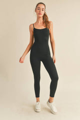 Black Body Hugging 7/8 Length Jumpsuit