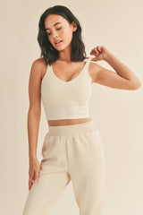 Cream Aligned Tank Top