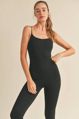 Black Body Hugging 7/8 Length Jumpsuit