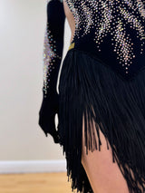 Latin Dress with Crushed Velvet and AB Stones