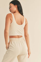 Cream Aligned Tank Top